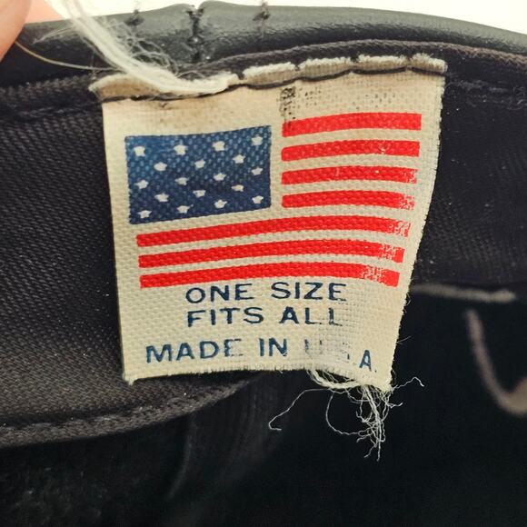 Vintage Tommy Hilfiger Black Leather Hat - 90s Logo Cap, Embroidered One Size - Picture 4 of 5